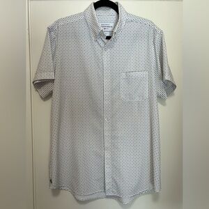 Mizzen+Main White and Blue Patterned Men's Shirt